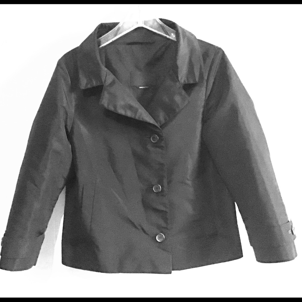 Prada Black Silk Poly Blend Blazer Sz S